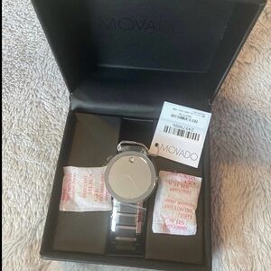 Movado Silver and Black Men's Watch
